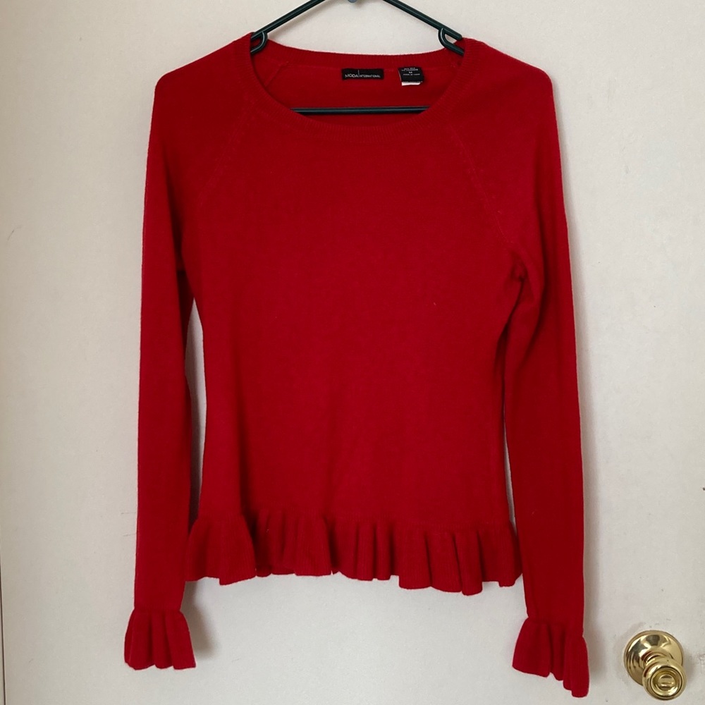 Moda International, Cashmere and silk, M, red
